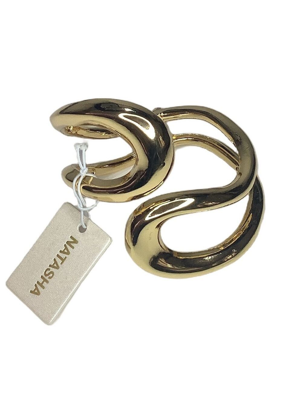 Natasha Gold Cuff Hinge Bracelet New